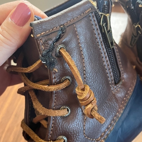 Sperry Boots 4 Saltwater Brown Leather Rubber Heeled Snow Ski Preppy Classic - Picture 11 of 13